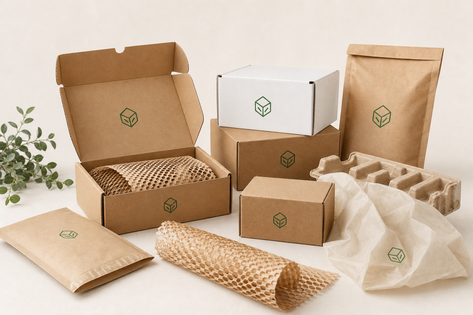 Eco friendly shipping packaging samples